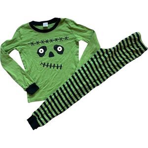 Youth Boys Gymboree Frankenstein Halloween Spooky Cotton Pajamas Set - Sz 8